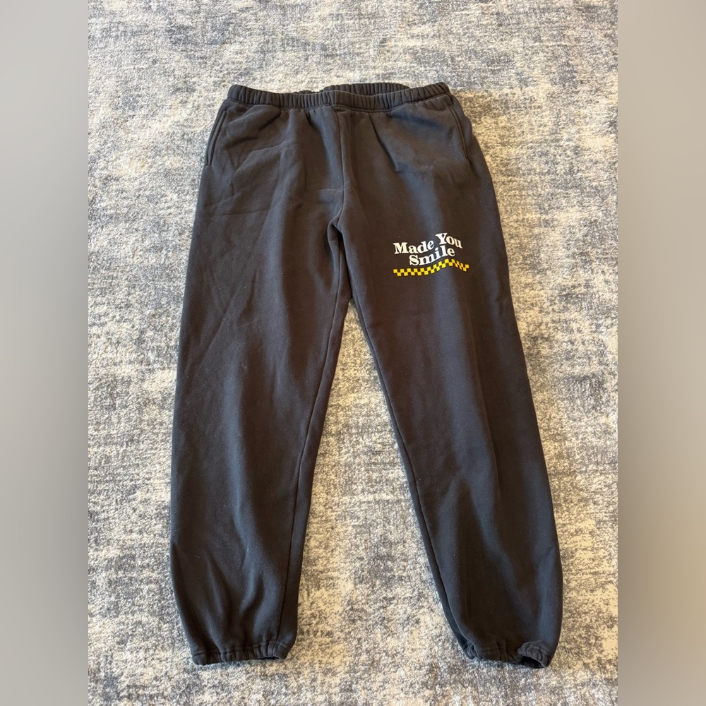 The Mayfair Group Black 'Made You Smile' Graphic Joggers